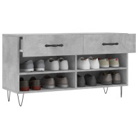 Produktbild för Skobänk betonggrå 102x35x55 cm konstruerat trä