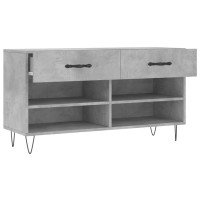 Produktbild för Skobänk betonggrå 102x35x55 cm konstruerat trä