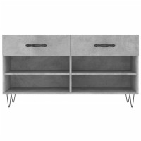 Produktbild för Skobänk betonggrå 102x35x55 cm konstruerat trä