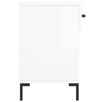 Produktbild för Skobänk vit högglans 102x35x55 cm konstruerat trä