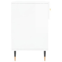 Produktbild för Skobänk vit högglans 102x35x55 cm konstruerat trä