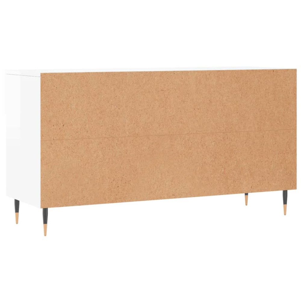 Produktbild för Skobänk vit högglans 102x35x55 cm konstruerat trä
