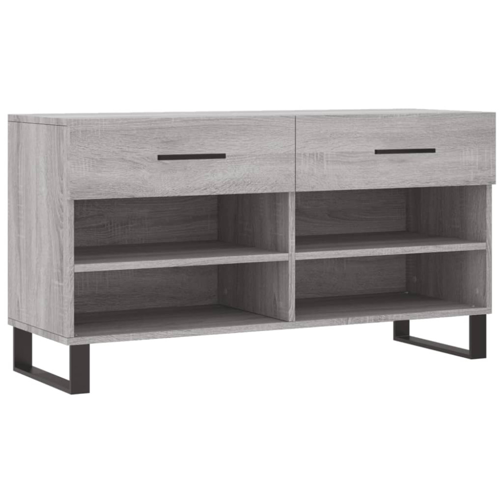 Produktbild för Skobänk grå sonoma 102x35x55 cm konstruerat trä