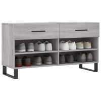 Produktbild för Skobänk grå sonoma 102x35x55 cm konstruerat trä