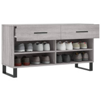 Produktbild för Skobänk grå sonoma 102x35x55 cm konstruerat trä