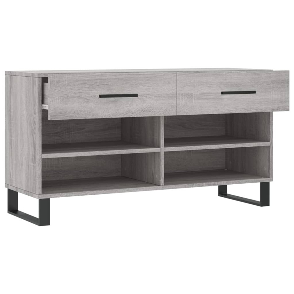 Produktbild för Skobänk grå sonoma 102x35x55 cm konstruerat trä