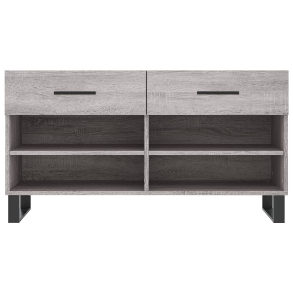 Produktbild för Skobänk grå sonoma 102x35x55 cm konstruerat trä