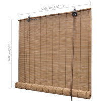 Produktbild för Rullgardin i bambu 120 x 160 cm brun