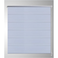 Produktbild för Rullgardin randig vit 40 x 100 cm transparent