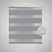 Produktbild för Rullgardin randig grå 140 x 175 cm transparent