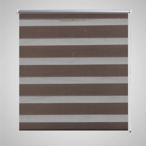 vidaXL Zebragardin 40,9x100 cm Tygbredd 36,7 cm kaffe - Gardiner & Persienner