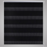 Produktbild för Rullgardin randig svart 70 x 120 cm transparent