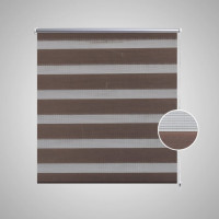 Miniatyr av produktbild för Rullgardin randig brun 140 x 175 cm transparent