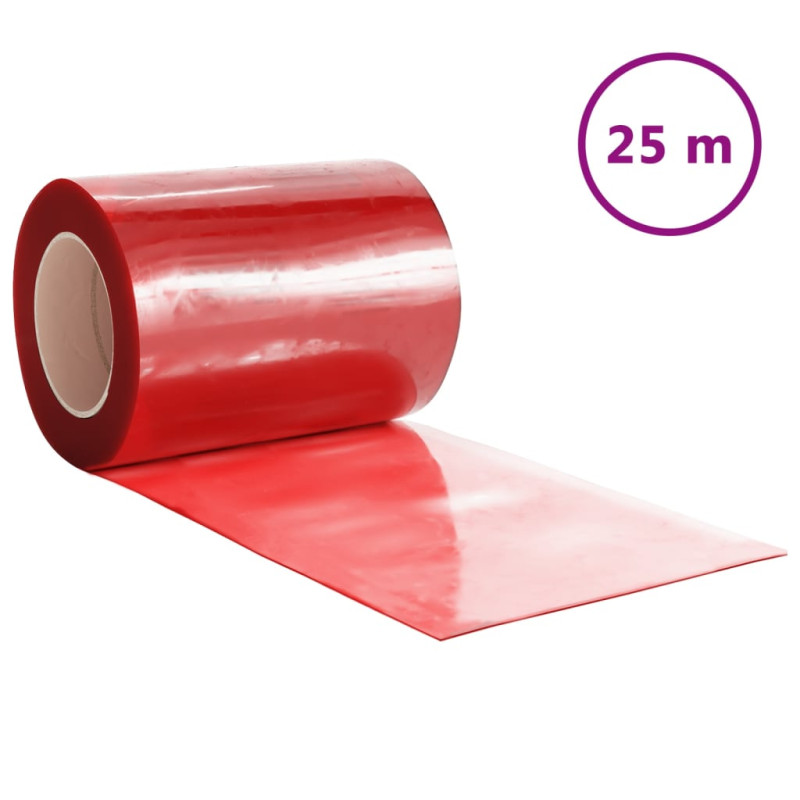 Produktbild för Köldridå röd 300x2,6 mm 25 m PVC