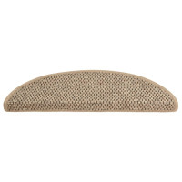 Produktbild för Trappstegsmattor självhäftande sisal 15 st 56x17x3 cm mörkbeige