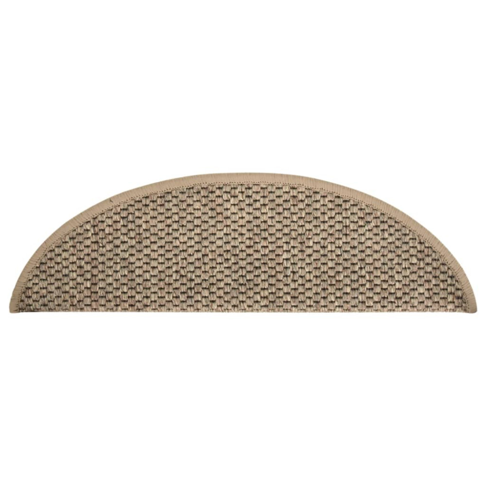 Produktbild för Trappstegsmattor självhäftande sisal 15 st 56x17x3 cm mörkbeige