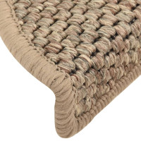 Produktbild för Trappstegsmattor självhäftande sisal 15 st 56x17x3 cm mörkbeige