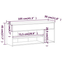 Produktbild för Skobänk rökfärgad ek 105x30x45 cm konstruerat trä