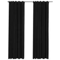 Miniatyr av produktbild för Mörkläggningsgardiner med krokar 2 st antracit 140x245 cm