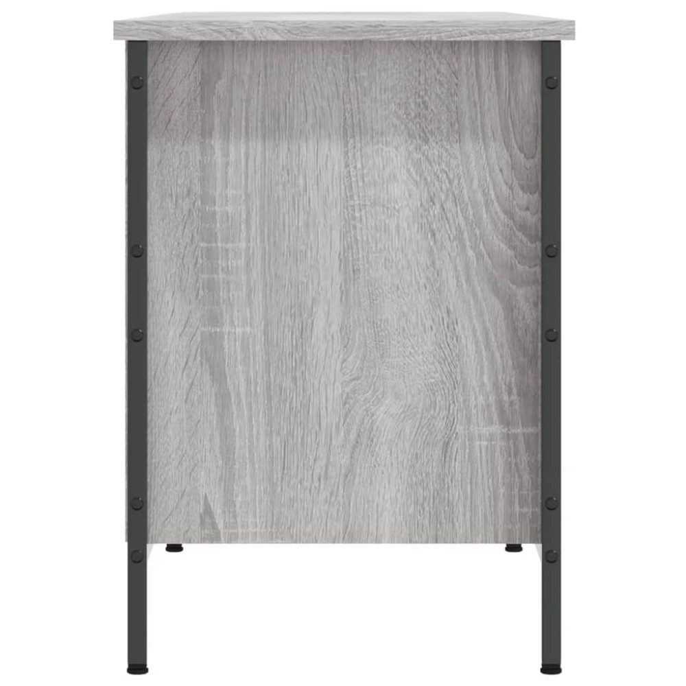 Produktbild för Skohylla grå sonoma 131x35x50 cm konstruerat trä