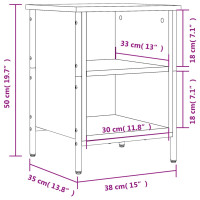 Produktbild för Skohylla rökfärgad ek 38x35x50 cm konstruerat trä