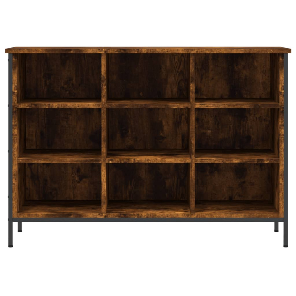 Produktbild för Skohylla rökfärgad ek 100x35x70 cm konstruerat trä