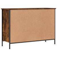Produktbild för Skohylla rökfärgad ek 100x35x70 cm konstruerat trä