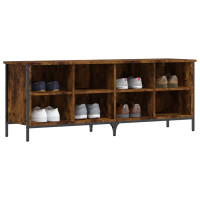 Produktbild för Skohylla rökfärgad ek 131x35x50 cm konstruerat trä