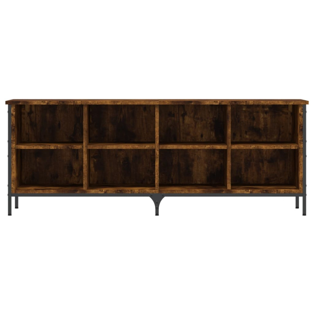 Produktbild för Skohylla rökfärgad ek 131x35x50 cm konstruerat trä