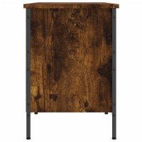 Produktbild för Skohylla rökfärgad ek 131x35x50 cm konstruerat trä