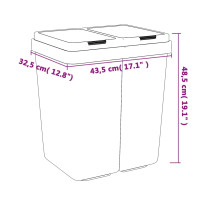 Produktbild för Dubbel sophink antracit 2x25 L