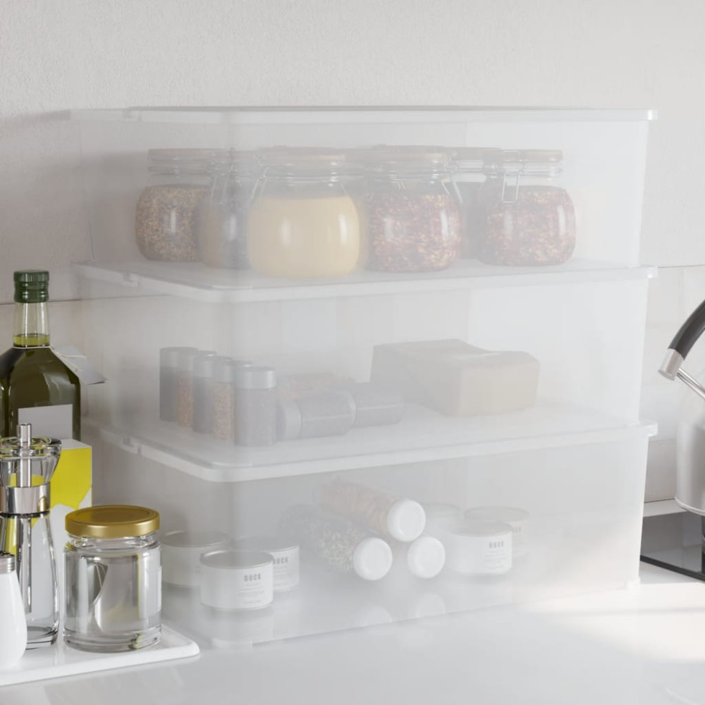 Produktbild för Plastlådor 3 st 25 L stapelbara