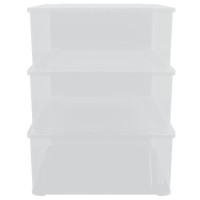 Produktbild för Plastlådor 3 st 25 L stapelbara