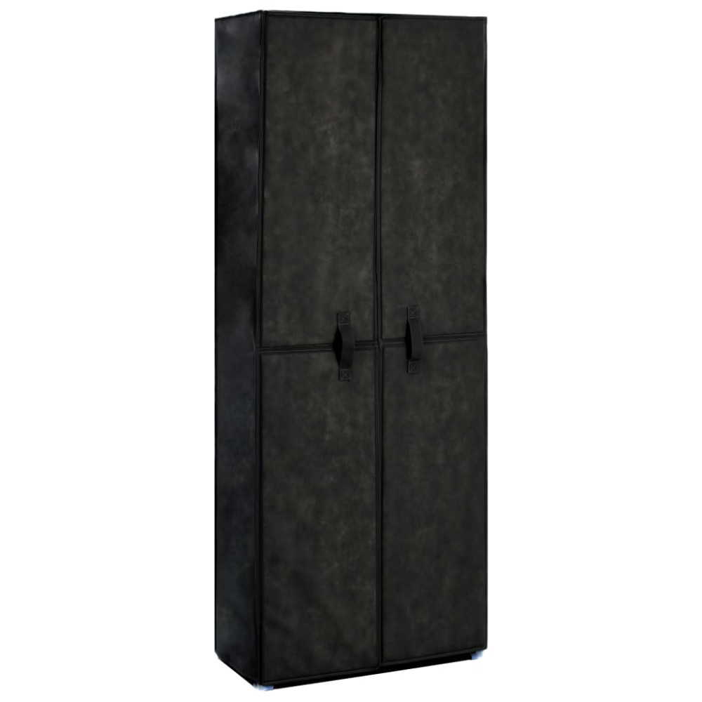 Produktbild för Skoförvaring 60x30x166 cm svart tyg