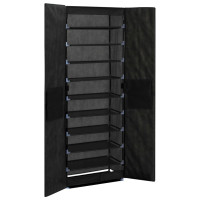 Produktbild för Skoförvaring 60x30x166 cm svart tyg