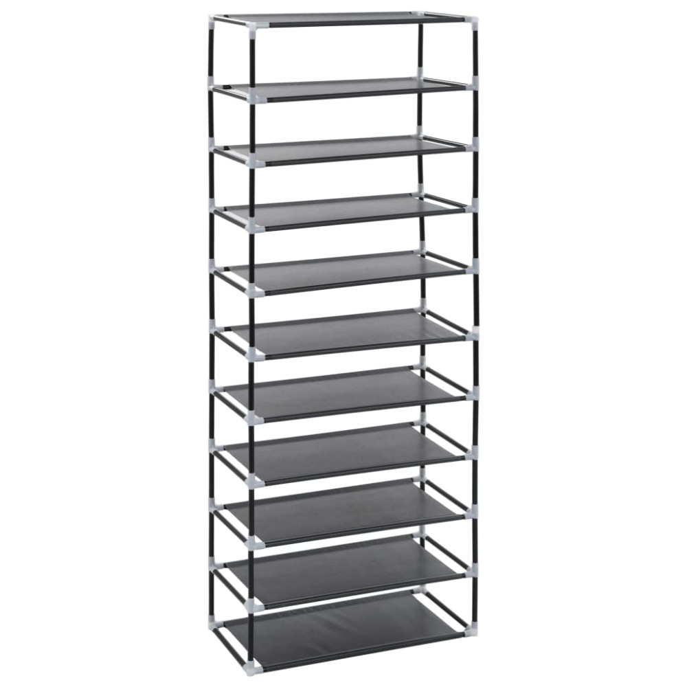 Produktbild för Skoförvaring 60x30x166 cm svart tyg