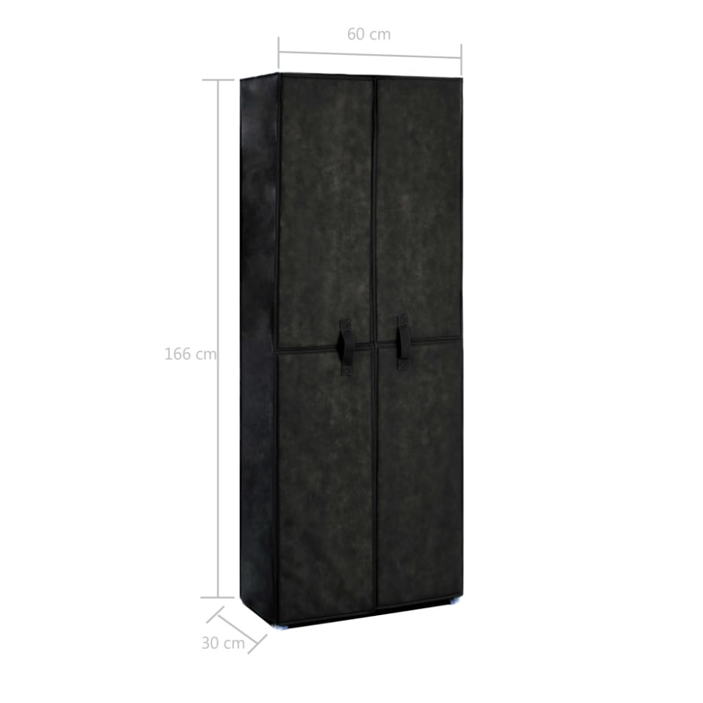 Produktbild för Skoförvaring 60x30x166 cm svart tyg