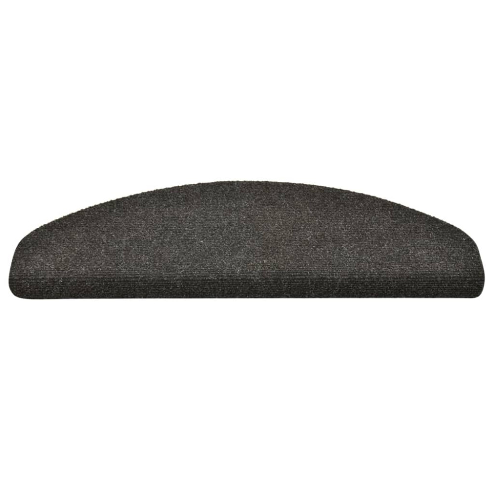 Produktbild för Trappmattor självhäftande 5 st 65x21x4 cm antracit halvrunda stora