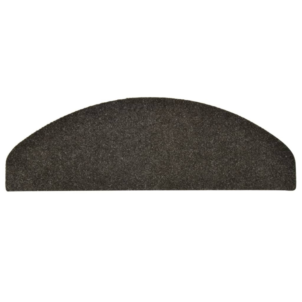 Produktbild för Trappmattor självhäftande 5 st 65x21x4 cm antracit halvrunda stora