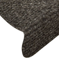 Produktbild för Trappmattor självhäftande 5 st 65x21x4 cm antracit halvrunda stora