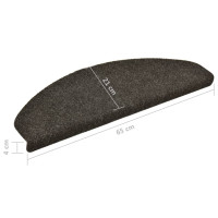 Produktbild för Trappmattor självhäftande 5 st 65x21x4 cm antracit halvrunda stora