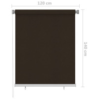 Produktbild för Rullgardin utomhus 125 (B) x 140 (H) cm brun