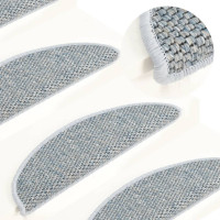Miniatyr av produktbild för Trappstegsmattor självhäftande sisal 15 st 65x21x4 cm blå