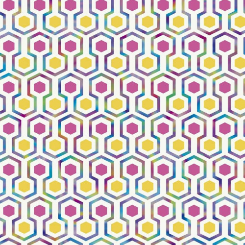 Noordwand Noordwand Tapet Good Vibes Hexagon Pattern rosa och gul