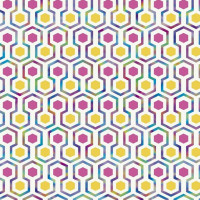 Produktbild för Noordwand Tapet Good Vibes Hexagon Pattern rosa och gul