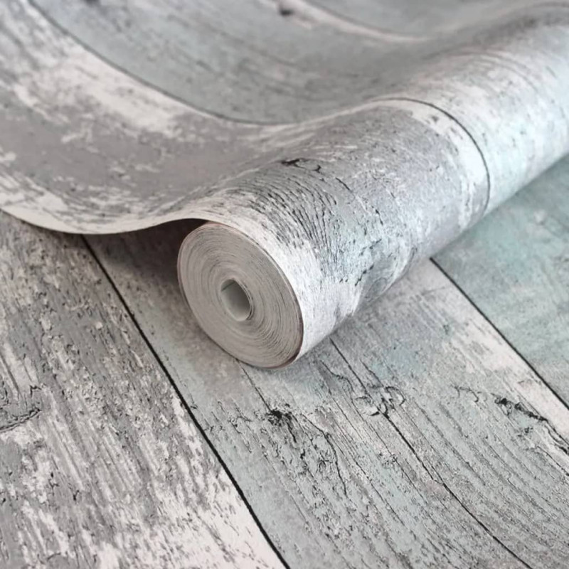 Produktbild för Tophic Tapet Wooden Planks grå och blå