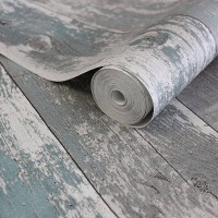 Produktbild för Tophic Tapet Wooden Planks mörkgrå och blå