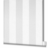 Miniatyr av produktbild för Topchic Tapet Stripes ljusgrå och vit