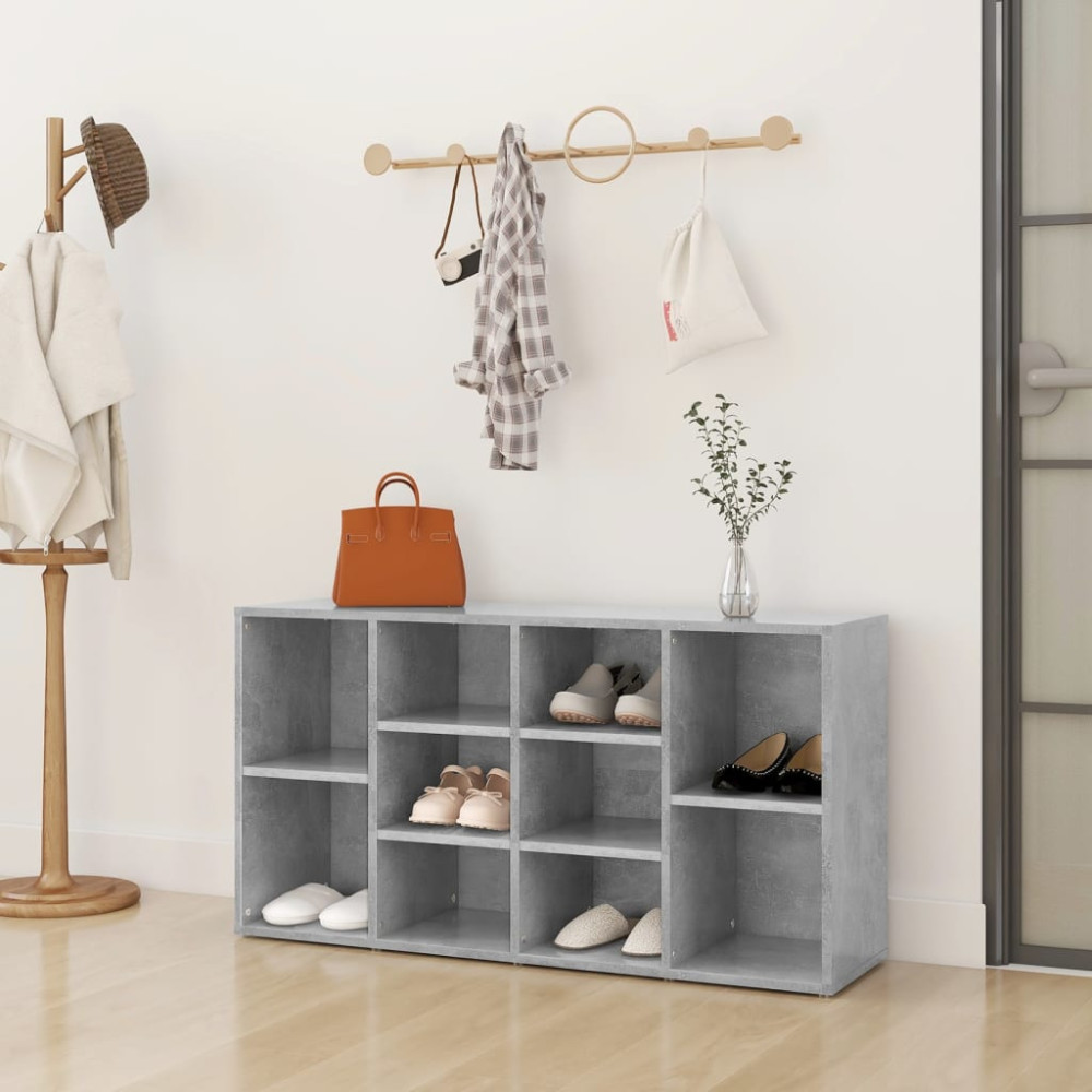 Produktbild för Skobänk betonggrå 103x30x55 cm konstruerat trä