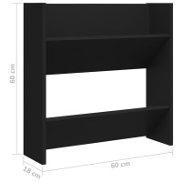 Produktbild för Väggmonterade skoställ 4 st svart 60x18x60 cm konstruerat trä